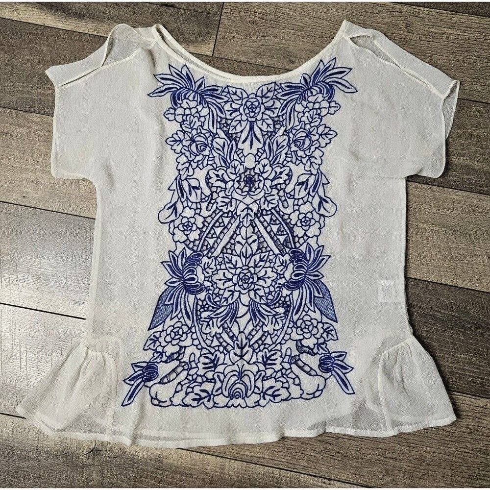 Baraschi Anthropologie Embroidered Lace Blouse - Picture 4 of 9